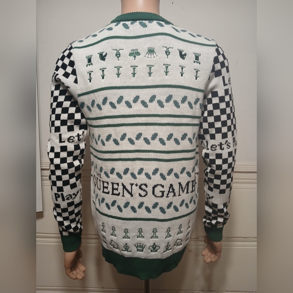 Queens Gambit Chessmas Christmas Sweater Medium - Picture 4 of 6